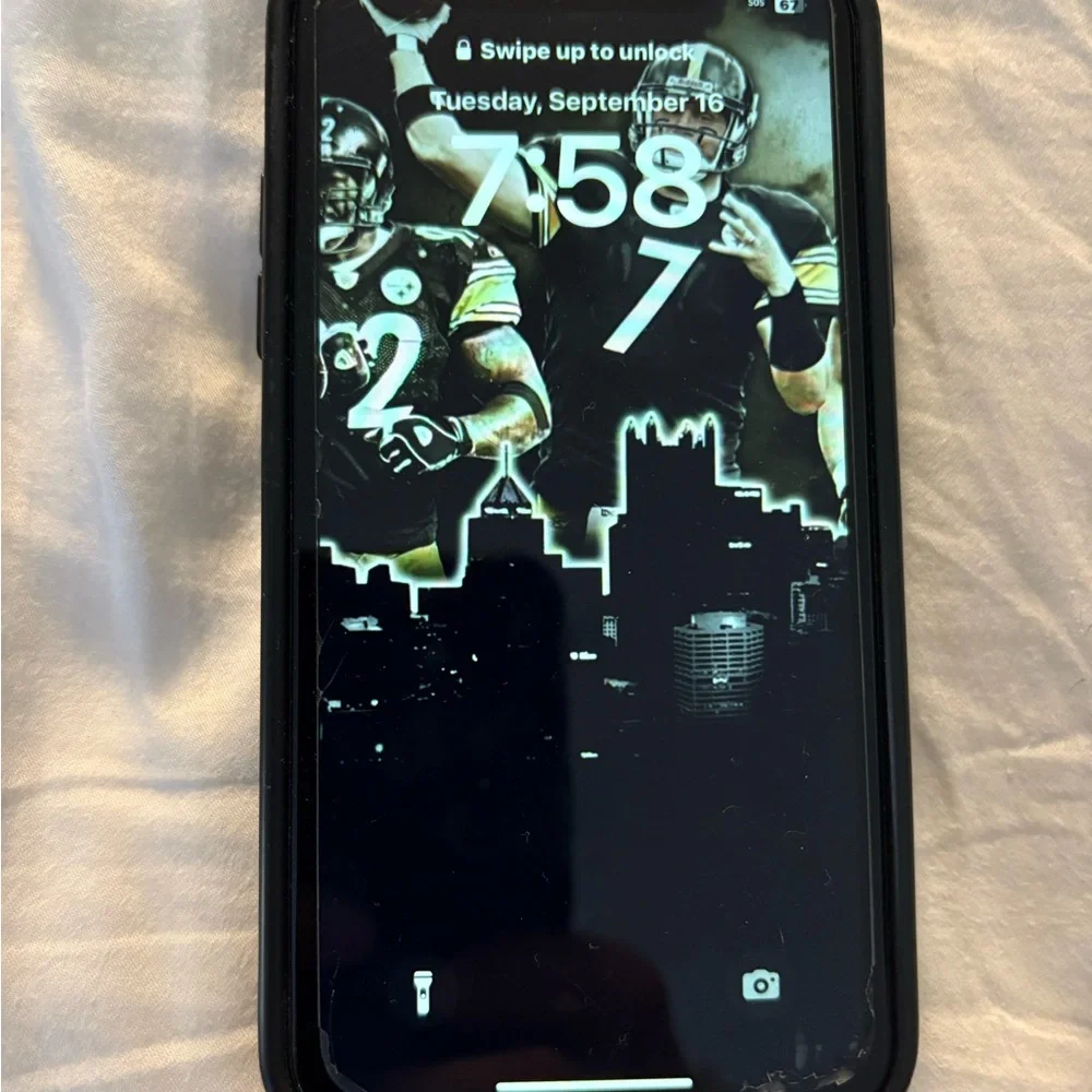 Green apple iPhone 11 with Case